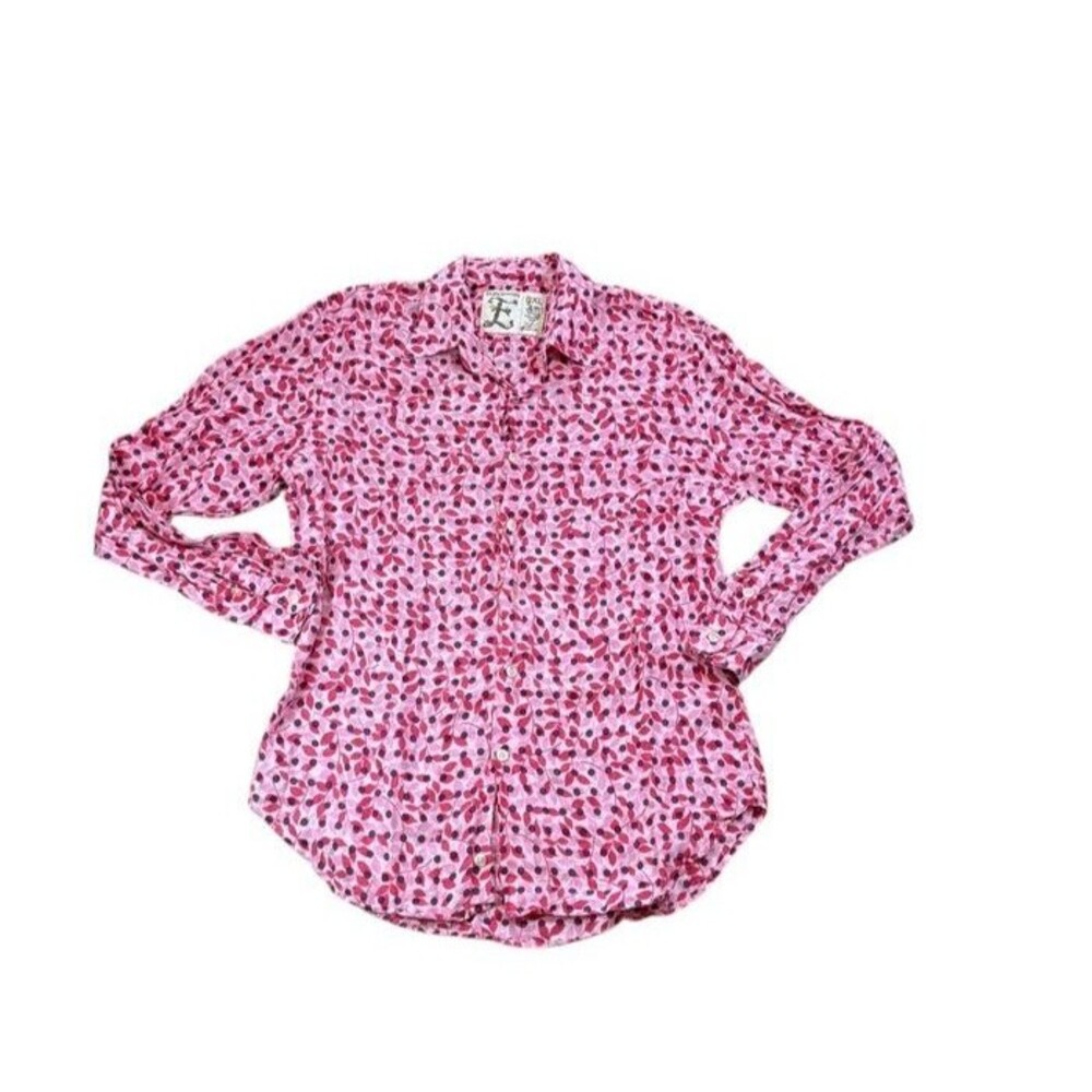 EUROPANN France Cotton Shirt Womens Size 3XL  Luxury Button-Up Floral-Preppy